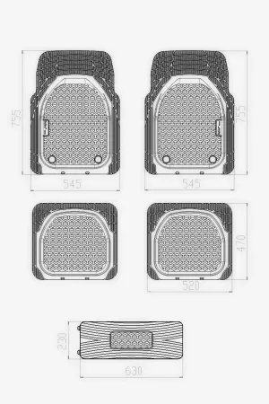 Fiat Strada Uyumlu 3D Havuzlu Sahler Universal Paspas Mat Siyah Parça - Görsel 2