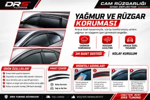 Sunplex  Uyumlu Fiesta 4 Lü Set Cam Rüzgarlığı Ön Ve Arka Parça - Görsel 2