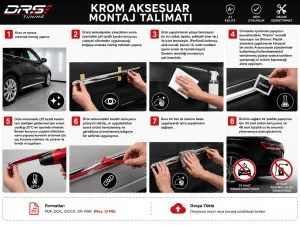 Skoda Octavia 2021+ Krom Cam Çerçevesi 12 Parça - Görsel 2
