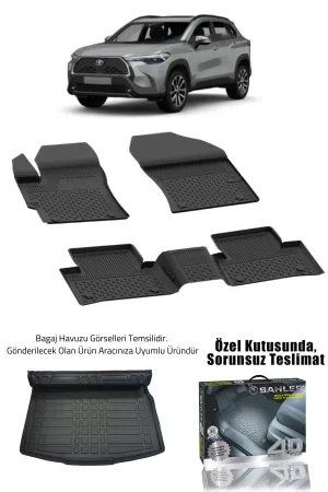 Sahler Corolla Cross 2022+ Uyumlu 4.5D Premium Havuzlu Oto Paspas ve Liner Marka 3D Bagaj Havuzu - Corolla Cross - Görsel 2