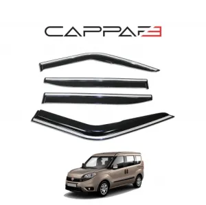 Fiat Doblo 2015-2022 Yıl Aralığı Uyumlu Cam Rüzgarlığı Kromlu 4 Parça