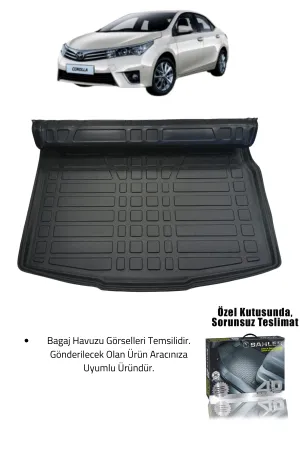 Sahler Toyota Corolla 2013-2018 Uyumlu 4.5D Premium Havuzlu Paspas ve Liner Marka 3D Bagaj Havuzu - Görsel 2