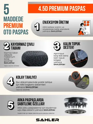 Sahler Skoda Superb 2024+ Uyumlu 4.5D Premium Havuzlu Oto Paspas ve Liner Marka 3D Bagaj Havuzu - Görsel 3