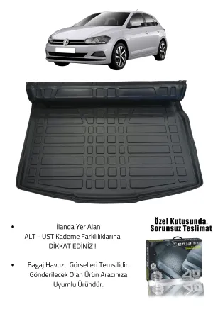 Drs Tuning Sahler Polo 2017-2025 Uyumlu 4.5D Premium Havuzlu Paspas ve Liner Marka 3D ÜST Bagaj Havuzu - Görsel 2