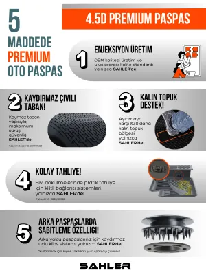 Drs Tuning Sahler Tiguan 2024+ Uyumlu 4.5D Premium Havuzlu Paspas ve Liner Marka 3D ALT Bagaj Havuzu - Görsel 3