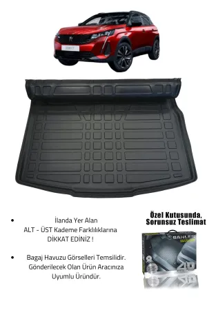 Drs Tuning Sahler Peugeot 3008 2016-2024 Uyumlu 4.5D Premium Havuzlu Oto Paspas ve Liner Marka 3D ÜST Bagaj Havuzu - Görsel 2