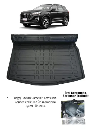 Sahler Chery Tiggo 7 Pro / Max 2022+ Uyumlu 4.5D Premium Havuzlu Paspas ve Liner Marka 3D Bagaj Havuzu - Görsel 2