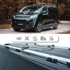 Turtle Fiat Scudo (Mk3) 2016-2025 / Kisa Şasi Crown Tavan Çıtası Gri - Görsel 4