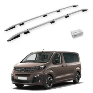 Turtle Opel Zafira Life (Mk3) 2019-2025 / Uzun Şasi Tavan Çıtası Crown Gri