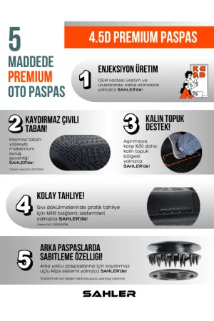 Fıat Egea HB / SW 2016+ Uyumlu Sahler Araca Özel 4.5D Havuzlu Oto Paspas - Egea - Görsel 2