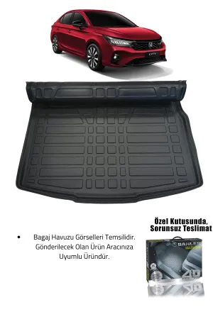 Sahler Honda City 2019+ Uyumlu 4.5D Premium Havuzlu Paspas ve Liner Marka 3D Bagaj Havuzu - Görsel 2