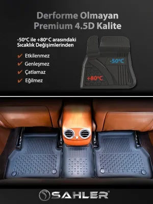 Sahler Skoda Superb 2015-2023 Uyumlu 4.5D Premium Havuzlu Oto Paspas ve Liner Marka 3D Bagaj Havuzu - Görsel 3