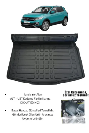 Sahler Volskwagen T-Cross 2022+ Uyumlu 4.5D Premium Havuzlu Oto Paspas ve Liner Marka 3D ALT Bagaj Havuzu - Görsel 2