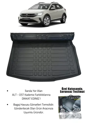 Drs Tuning Sahler Taigo 2021+ Uyumlu 4.5d Premium Havuzlu Paspas ve Liner Marka 3D ÜST Bagaj Havuzu - Görsel 2