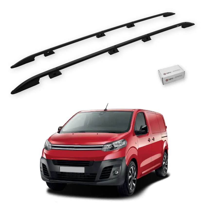 Turtle Citroen Dispatch (Mk3) 2017-2025 / Uzun Şasi Tavan Çıtası Crown Siyah