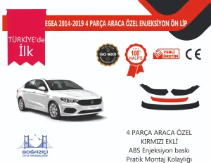 Boğaziçi uyumlu Fiat Egea 2014-2019 4 Parça Kırmızı Ön Lip modelleri DRS Tuning'de. Kaliteli malzeme, hızlı kargo ve güvenli alışverişle hemen inceleyin.