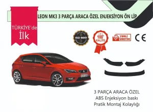 Boğaziçi uyumlu Seat Leon 2012 Sonrası 3 Parça Ön Lip Siyah modelleri DRS Tuning'de. Kaliteli malzeme, hızlı kargo ve güvenli alışverişle hemen inceleyin.
