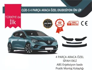 Boğaziçi uyumlu Renault Clio 5 2019 Sonrası 4 Parça Ön Lip Siyah modelleri DRS Tuning'de. Kaliteli malzeme, hızlı kargo ve güvenli alışverişle hemen inceleyin.