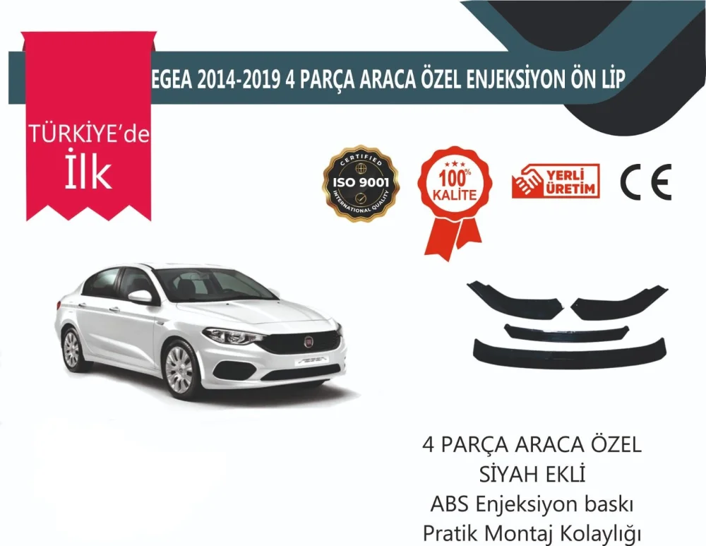 Fİat Egea 2016 Sonrası  4 Parça Ön Lip
