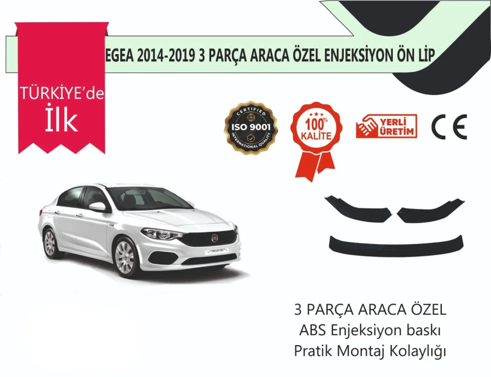 Fiat Egea 2016 Sonrası 3 Parça Ön Lip
