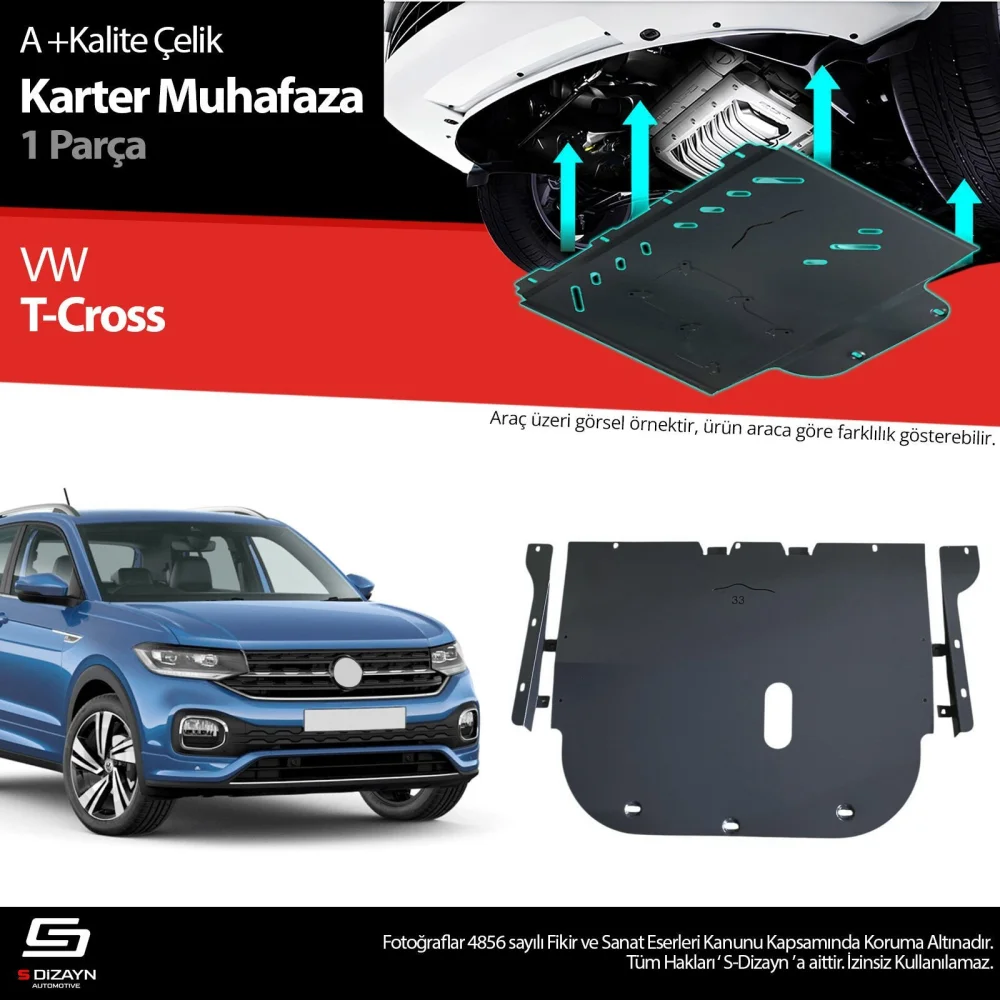 Drs Tuning VW T-Cross Çelik Karter Muhafaza Koruma 2019 Üzeri A+ Kalite