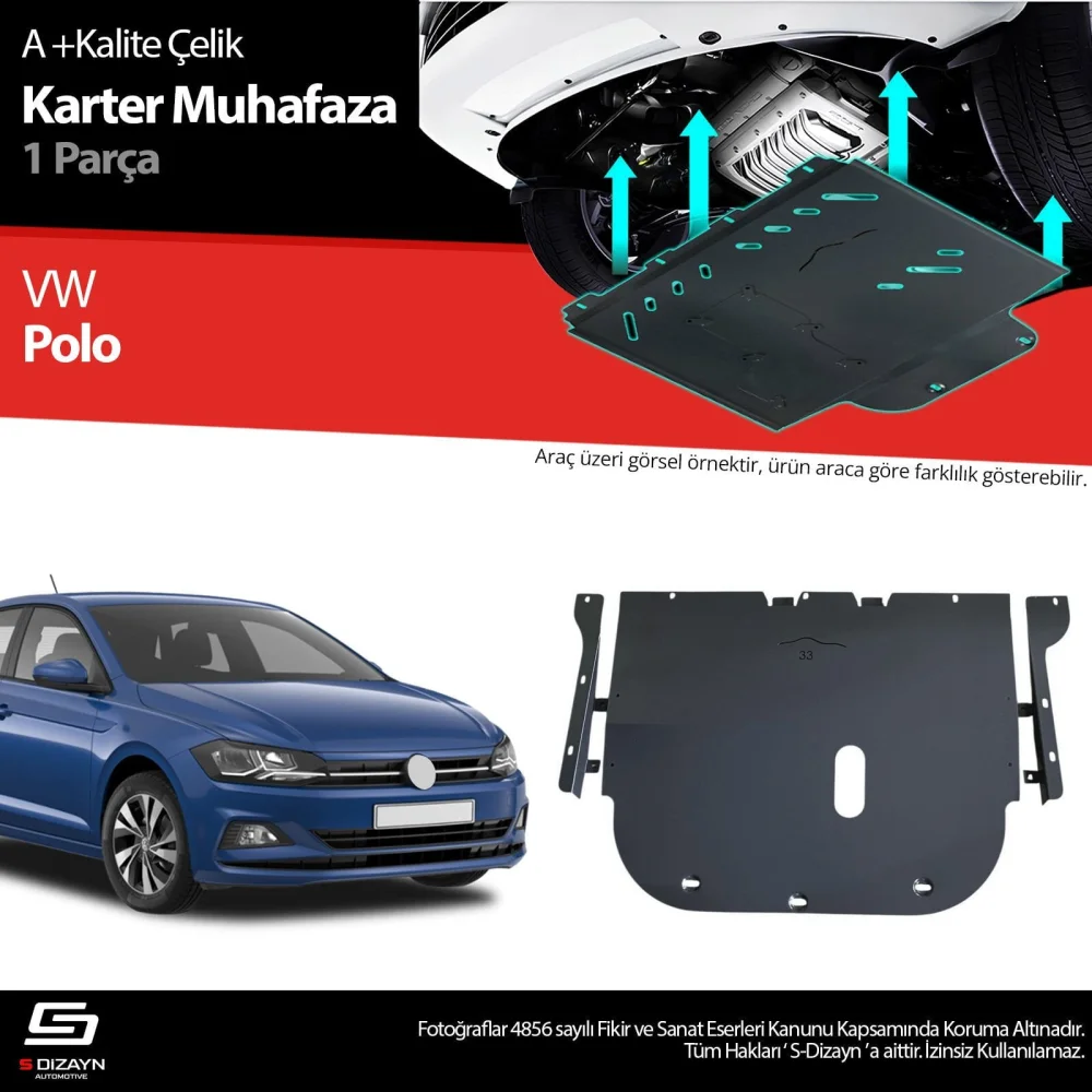 Drs Tuning VW Polo 6 Çelik Karter Muhafaza Koruma 2017 Üzeri A+ Kalite