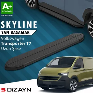 s-dizayn uyumlu VW Transporter T7 Skyline Siyah Yan Basamak 263 Cm 2024 Üzeri A+ Kalite modelleri DRS Tuning'de. Kaliteli malzeme, hızlı kargo ve güvenli
