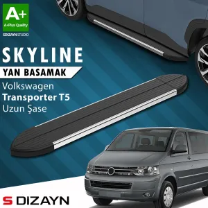 s-dizayn uyumlu VW Transporter T5 Uzun Şase Skyline Krom Yan Basamak 253 Cm 2003-2015 A+ Kalite modelleri DRS Tuning'de. Kaliteli malzeme, hızlı kargo ve