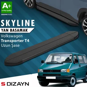 s-dizayn uyumlu VW Transporter T4 Uzun Şase Skyline Siyah Yan Basamak 253 Cm 1995-2003 A+ Kalite modelleri DRS Tuning'de. Kaliteli malzeme, hızlı kargo ve