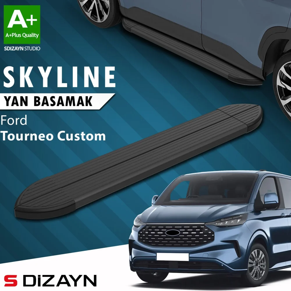 Ford Tourneo Custom 2 Skyline Siyah Yan Basamak 223 Cm 2023 Üzeri A+ Kalite
