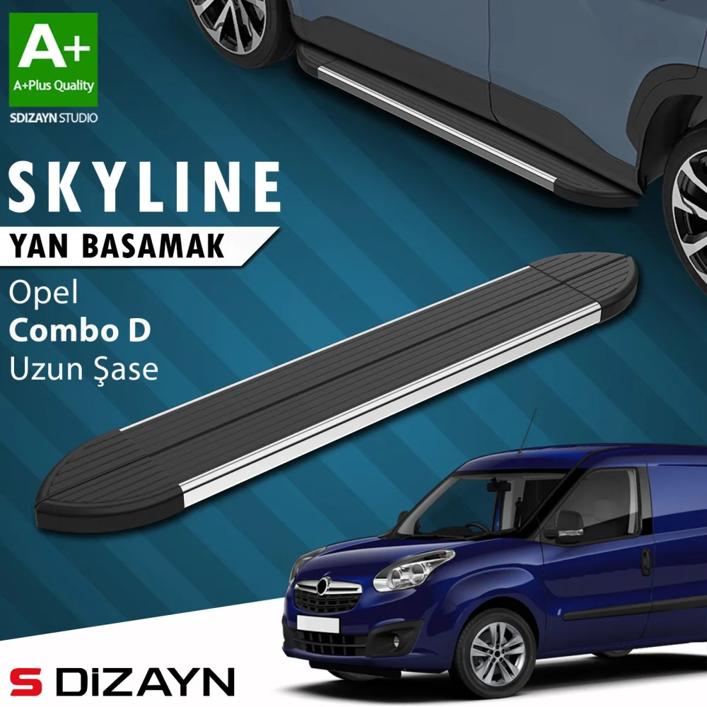 Opel Combo D Uzun Şase Skyline Krom Yan Basamak 223 Cm 2011-2015 A+ Kalite