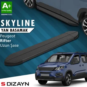 Peugeot Rifter 2018-2024 uyumlu Uzun Şase Skyline Siyah Yan Basamak 213 Cm 2019-2023 A+ Kalite modelleri DRS Tuning'de. Kaliteli malzeme, hızlı kargo ve