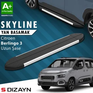 S-Dizayn Citroen Berlingo 3 Uzun Şase Skyline Aluminyum Yan Basamak 213 Cm 2018 Üzeri A+ Kalite thumb 1