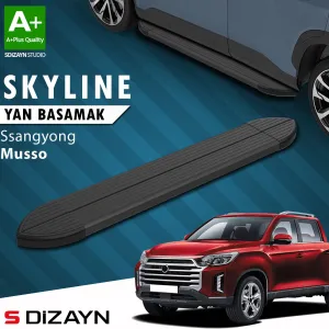 S-Dizayn Ssangyong Musso Skyline Siyah Yan Basamak 203 Cm 2018 Üzeri A+ Kalite thumb 1