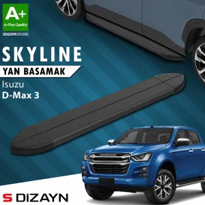 S-Dizayn Isuzu D-Max 3 Skyline Siyah Yan Basamak 203 Cm 2019 Üzeri A+ Kalite thumb 1