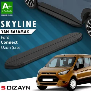 S-Dizayn Ford Connect Uzun Şase Skyline Siyah Yan Basamak 203 Cm 2002-2014 A+ Kalite thumb 1