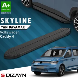 S-Dizayn VW Caddy 4 Skyline Siyah Yan Basamak 193 Cm 2020 Üzeri A+ Kalite thumb 1