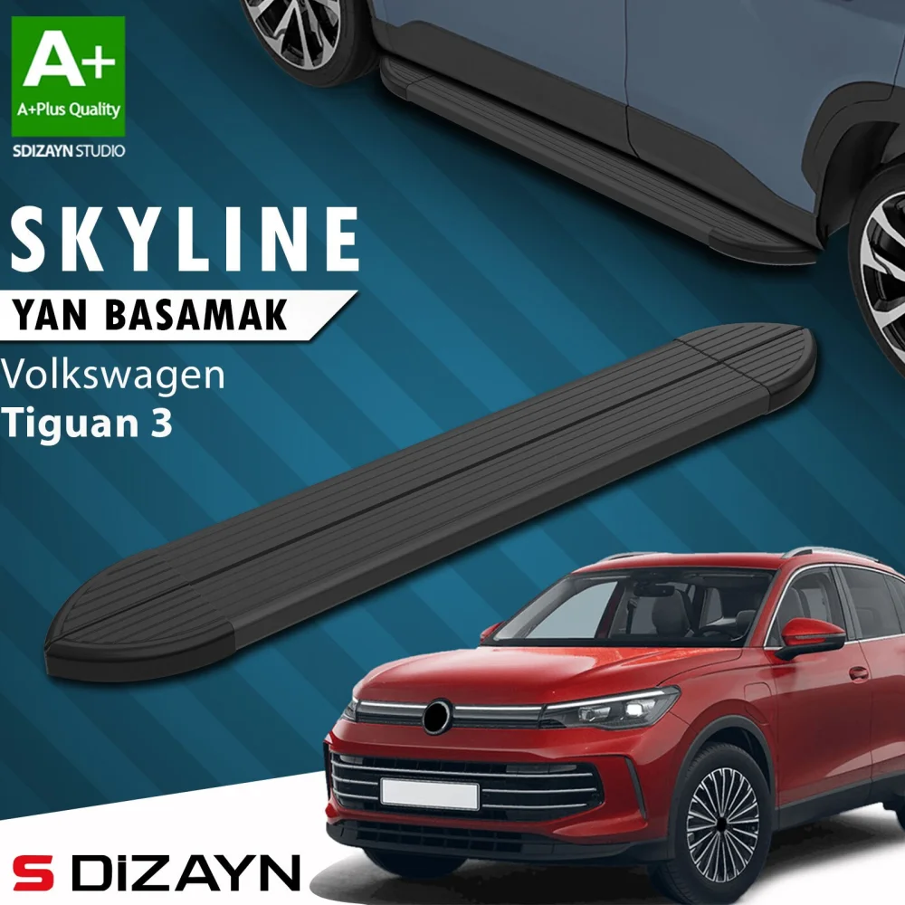 VW Tiguan 3 Skyline Siyah Yan Basamak 183 Cm 2024 Üzeri A+ Kalite