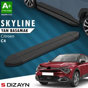 Citroen C4 2020-Günümüz (C41) uyumlu 3 Skyline Siyah Yan Basamak 183 Cm 2021 Üzeri A+ Kalite modelleri DRS Tuning'de. Kaliteli malzeme, hızlı kargo ve güvenli