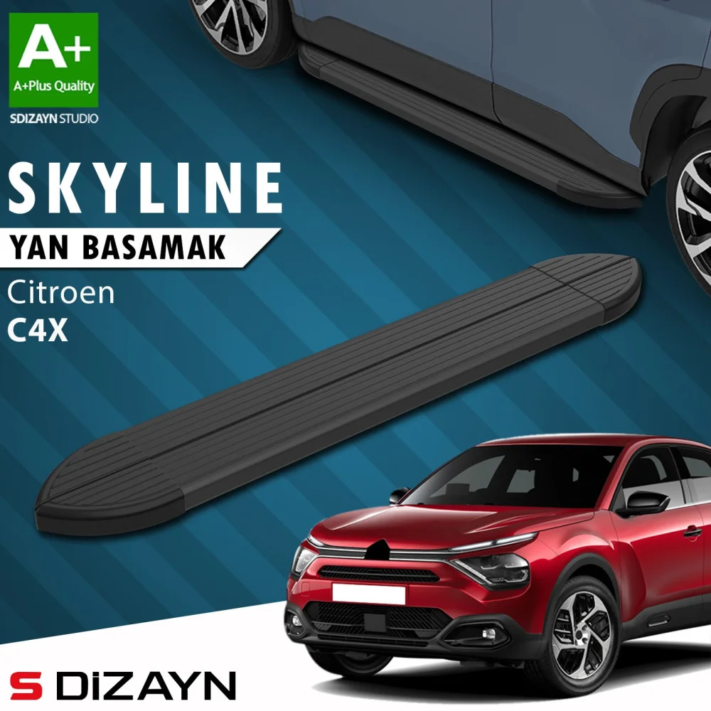 Drs Tuning Citroen C4 X Skyline Siyah Yan Basamak 183 Cm 2022 Üzeri A+ Kalite