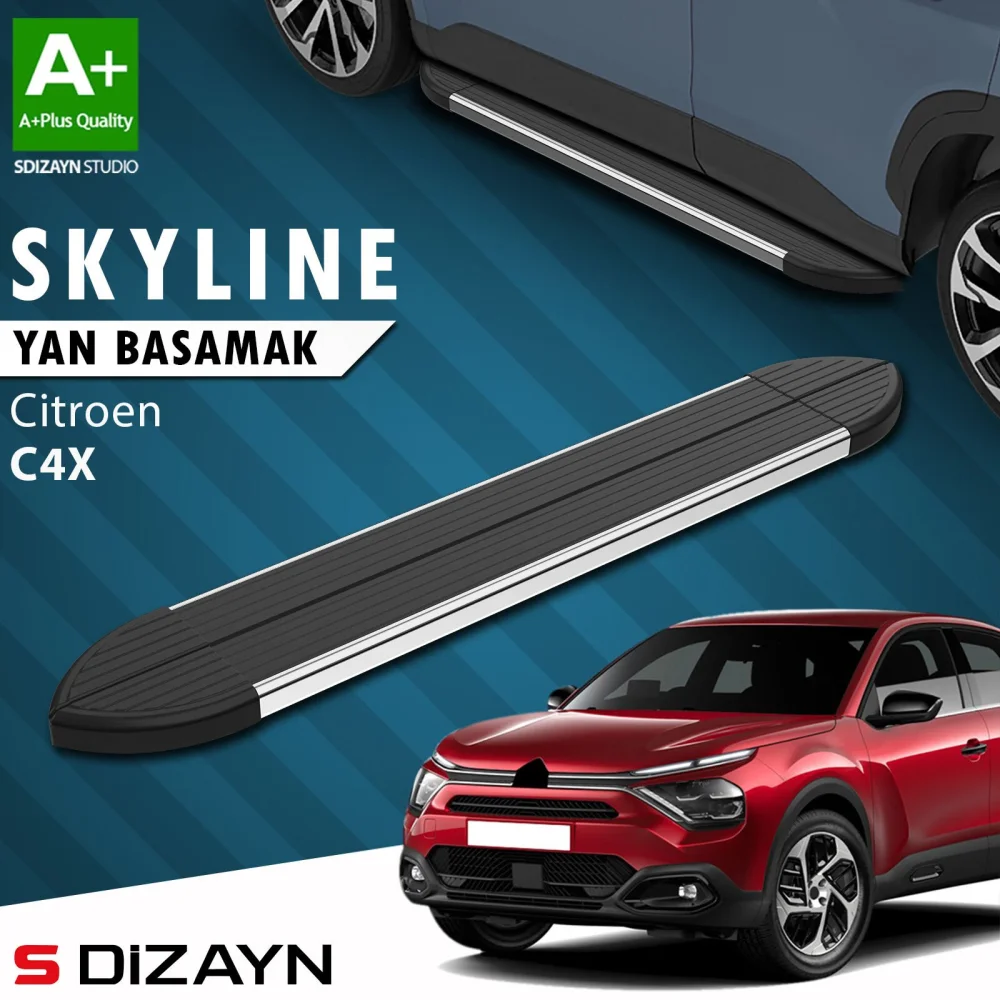 Drs Tuning Citroen C4 X Skyline Krom Yan Basamak 183 Cm 2022 Üzeri A+ Kalite