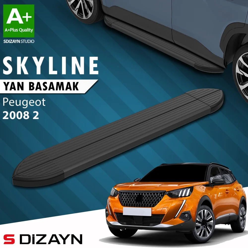 Peugeot 2008 2 Skyline Siyah Yan Basamak 183 Cm 2020 Üzeri A+ Kalite