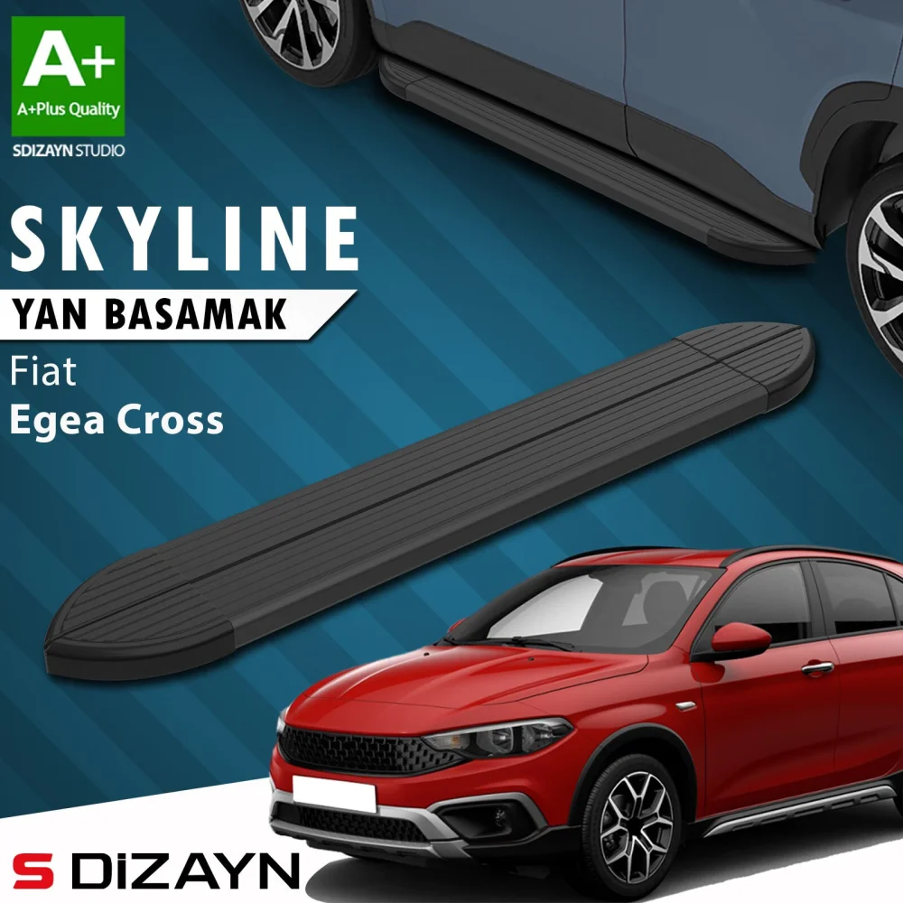 Fiat Egea Cross Skyline Siyah Yan Basamak 183 Cm 2020 Üzeri A+ Kalite