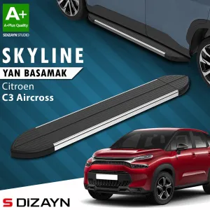 Citroen C3 2016-2024 (B618) uyumlu Aircross Skyline Krom Yan Basamak 183 Cm 2017-2024 A+ Kalite modelleri DRS Tuning'de. Kaliteli malzeme, hızlı kargo ve