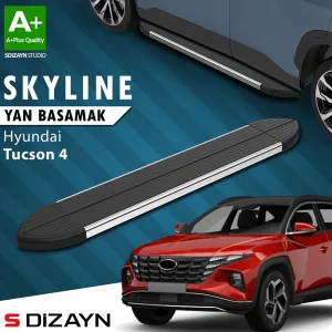 Hyundai Tucson 2020-Günümüz (NX4) uyumlu 4 Skyline Krom Yan Basamak 173 Cm 2021 Üzeri A+ Kalite modelleri DRS Tuning'de. Kaliteli malzeme, hızlı kargo ve
