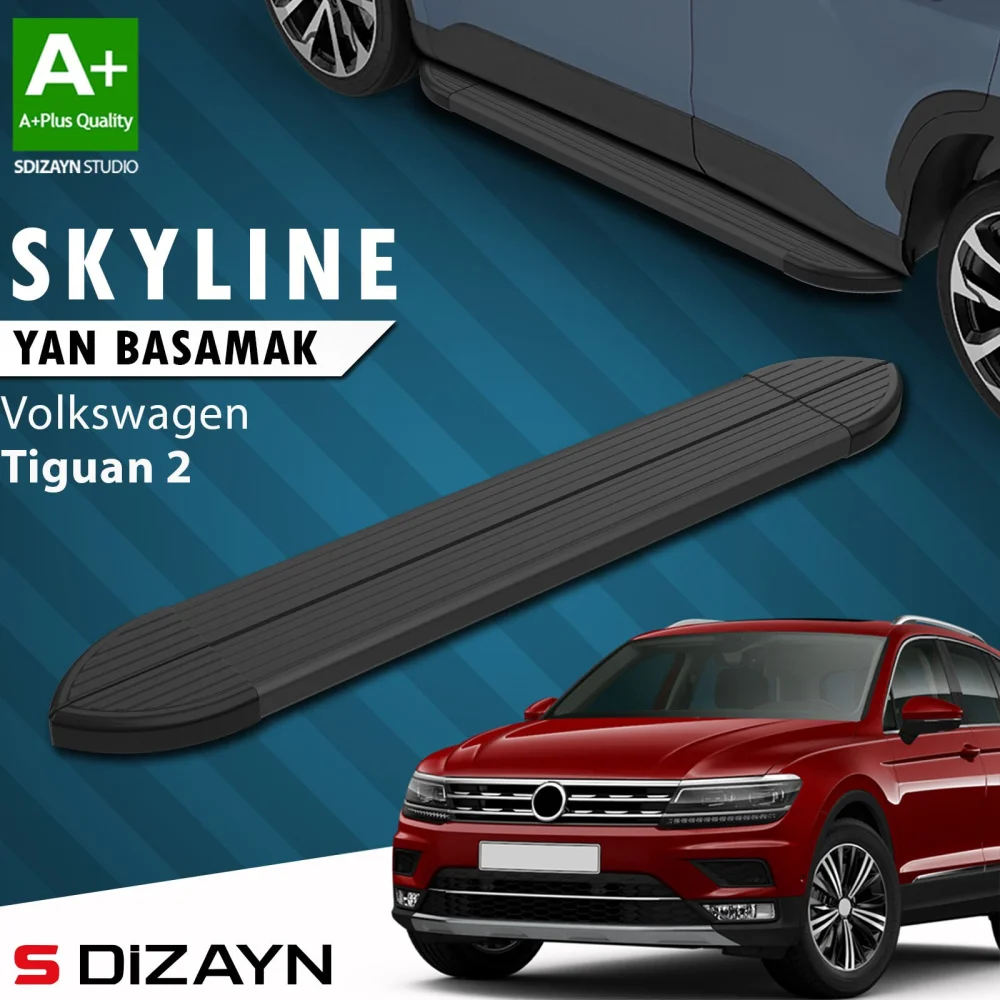 VW Tiguan 2 Skyline Siyah Yan Basamak 173 Cm 2016-2024 A+ Kalite