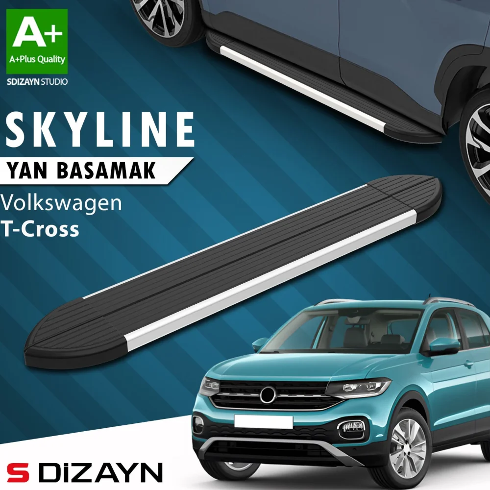 VW T-Cross Skyline Aluminyum Yan Basamak 173 Cm 2019-2023 A+ Kalite