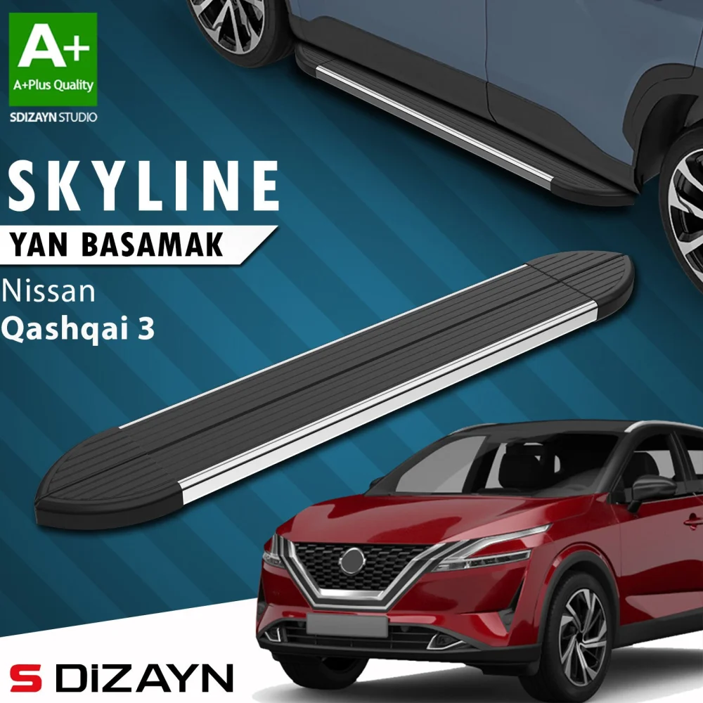 Nissan Qashqai 3 Skyline Krom Yan Basamak 173 Cm 2021 Üzeri A+ Kalite