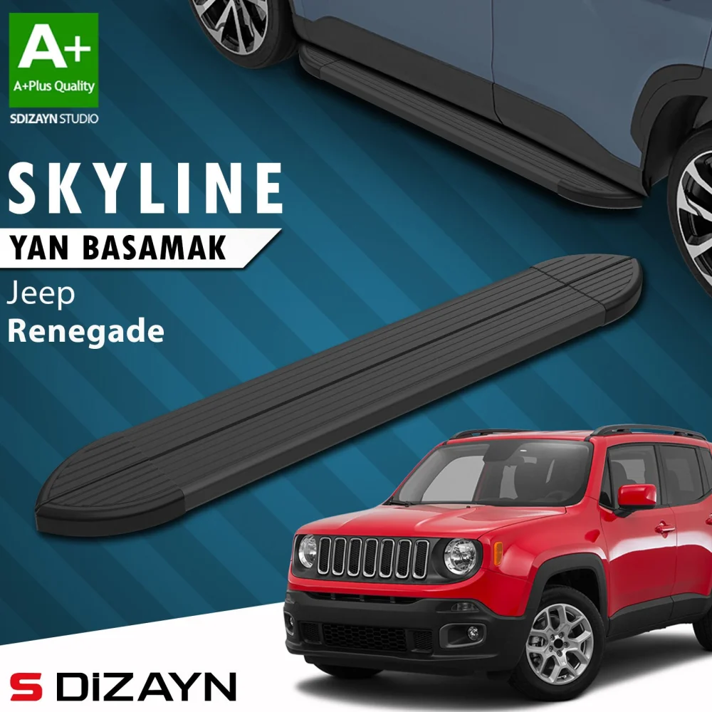 Jeep Renegade Skyline Siyah Yan Basamak 173 Cm 2014 Üzeri A+ Kalite