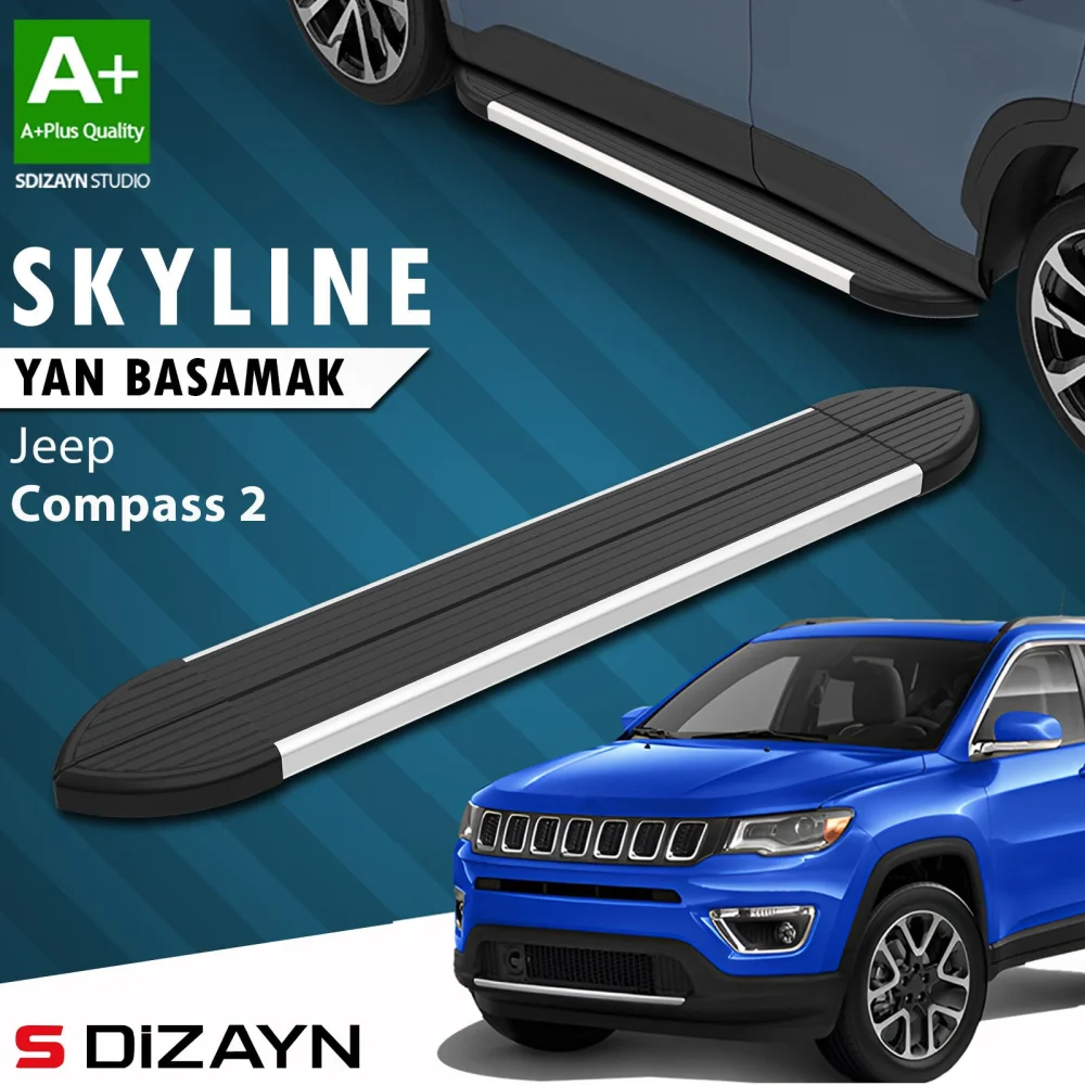 Jeep Compass 2 Skyline Aluminyum Yan Basamak 173 Cm 2017 Üzeri A+ Kalite